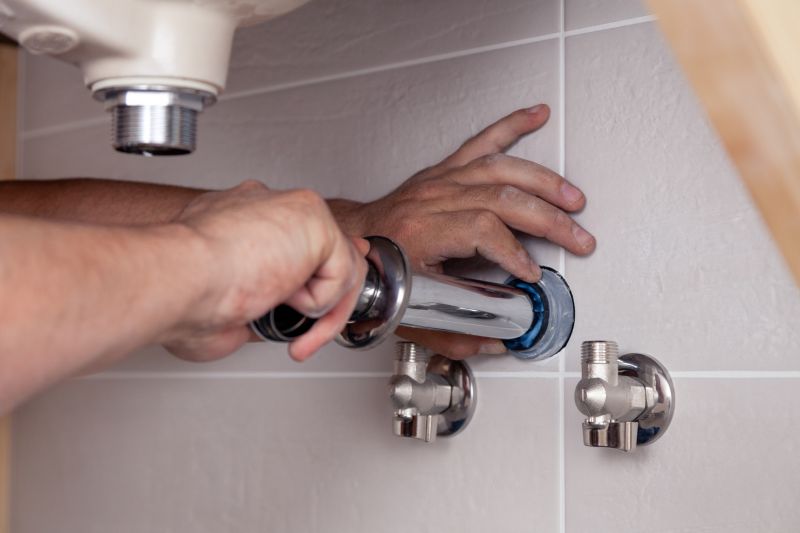 New plumbing fixtures being installed